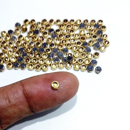 3mm Gold gloss round kundan