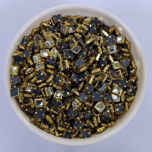 4×4 Square White Gloss Kundan