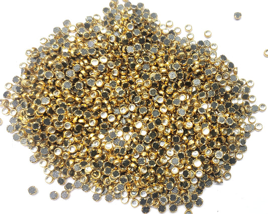 3mm white gloss round kundan